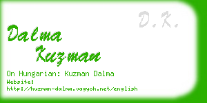 dalma kuzman business card